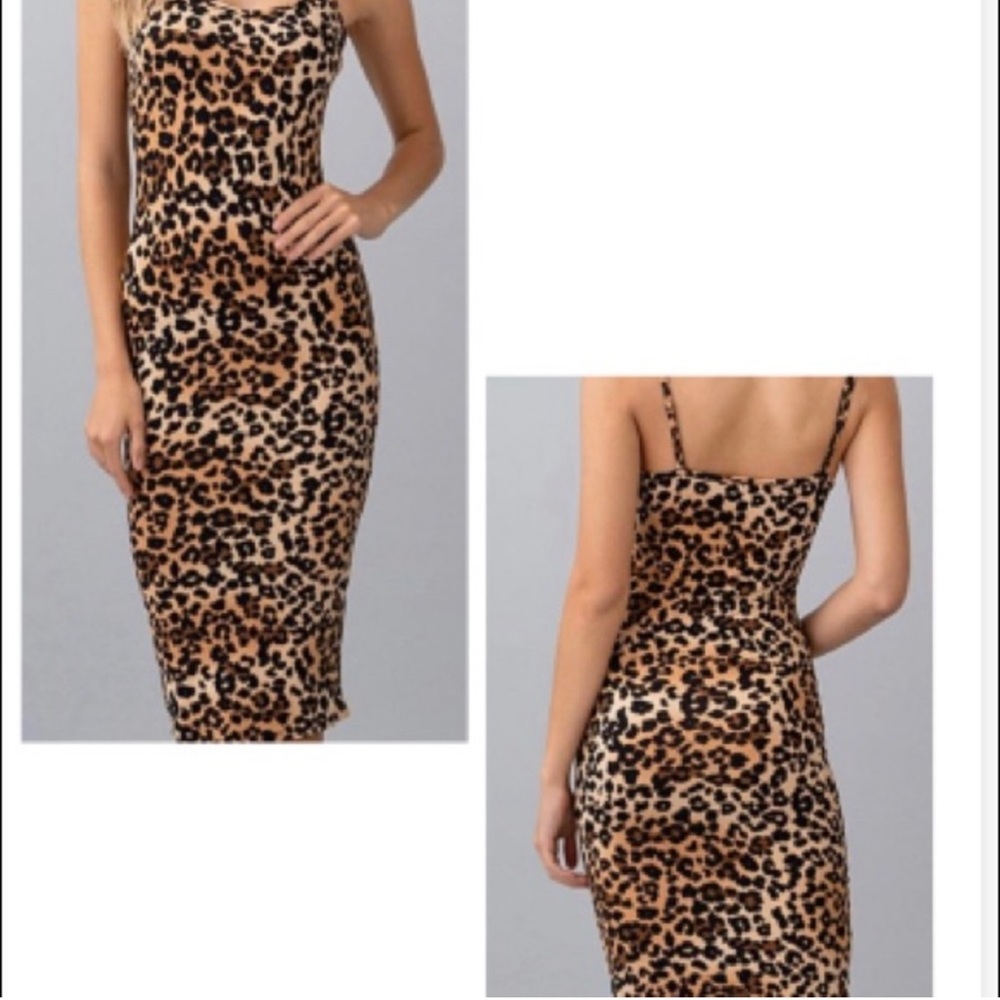 Leopard Knit fitted Midi length dress